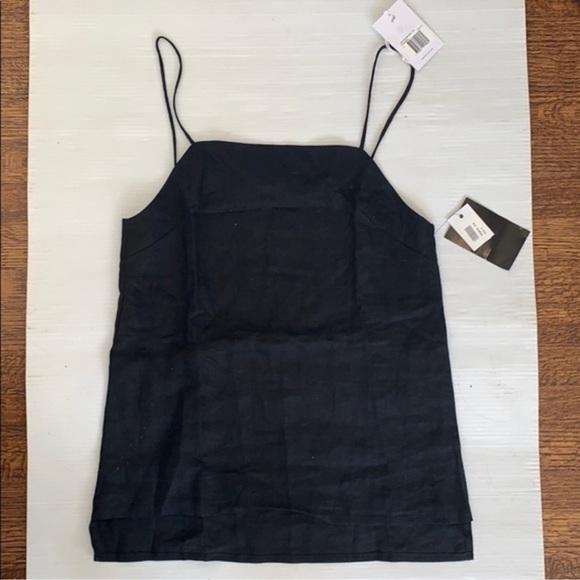 MATIN black linen square neck top. Size 2 US - Picture 4 of 6